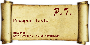 Propper Tekla névjegykártya